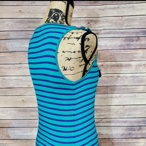 Design History Sleeveless Stripes Top Ruffle S - Picture 5 of 6
